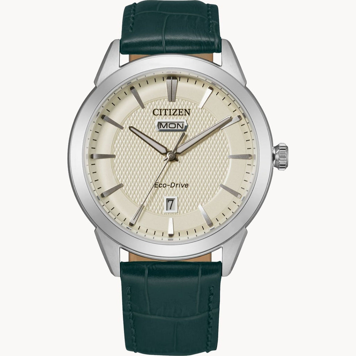 Citizen Men's AW0090-11Z Eco-drive Green Leather Watch