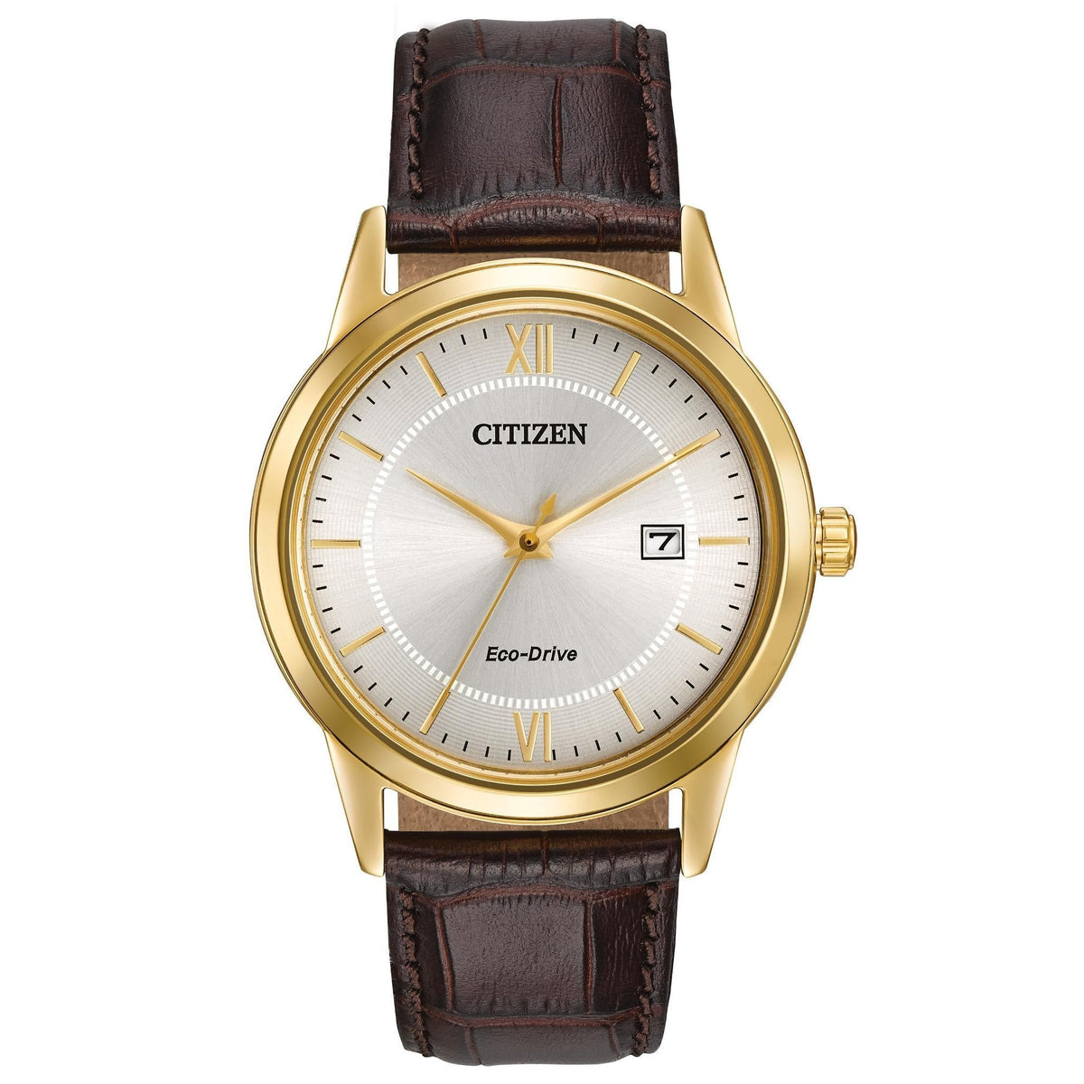 Citizen Men&#39;s AW0092-07Q Eco-Drive Brown Leather Watch