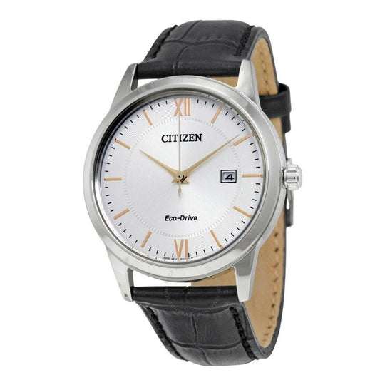 Citizen Men's AW1236-03A Eco-Drive Black Leather Watch