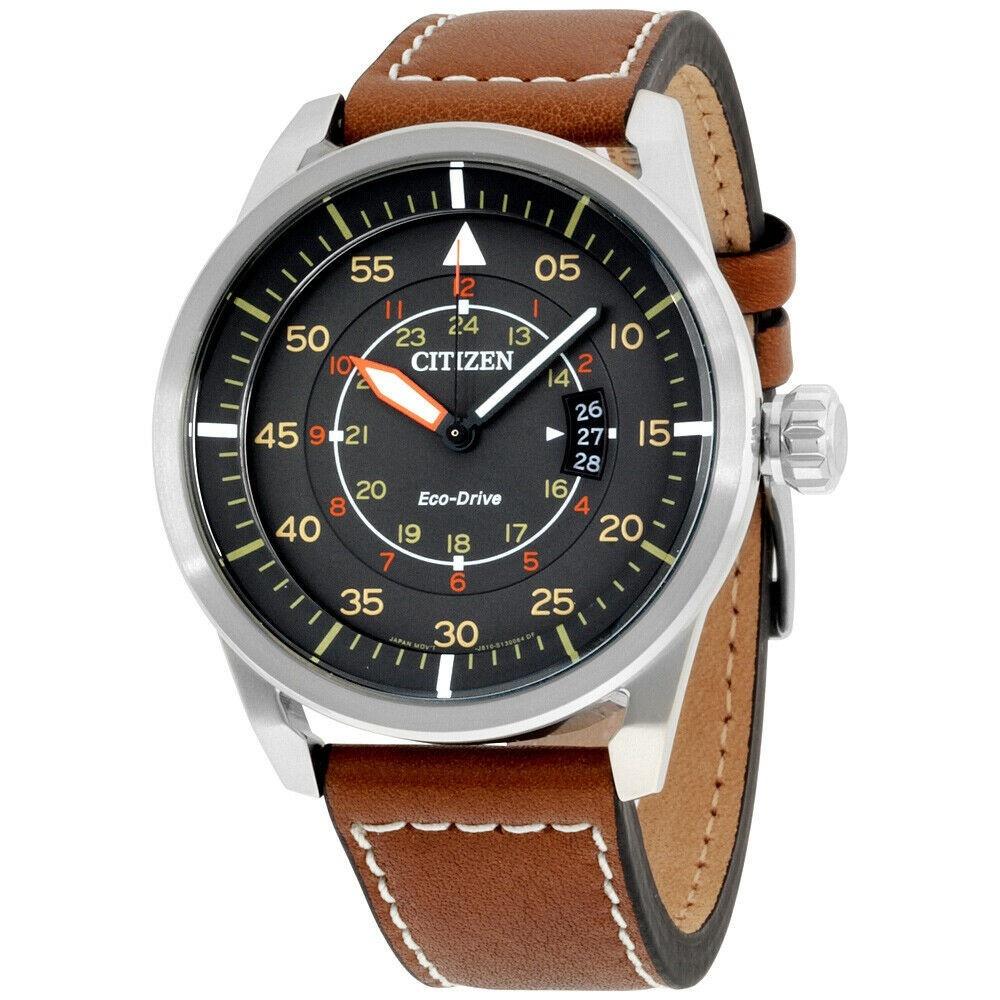 Citizen Men&#39;s AW1361-10H Avion Brown Leather Watch