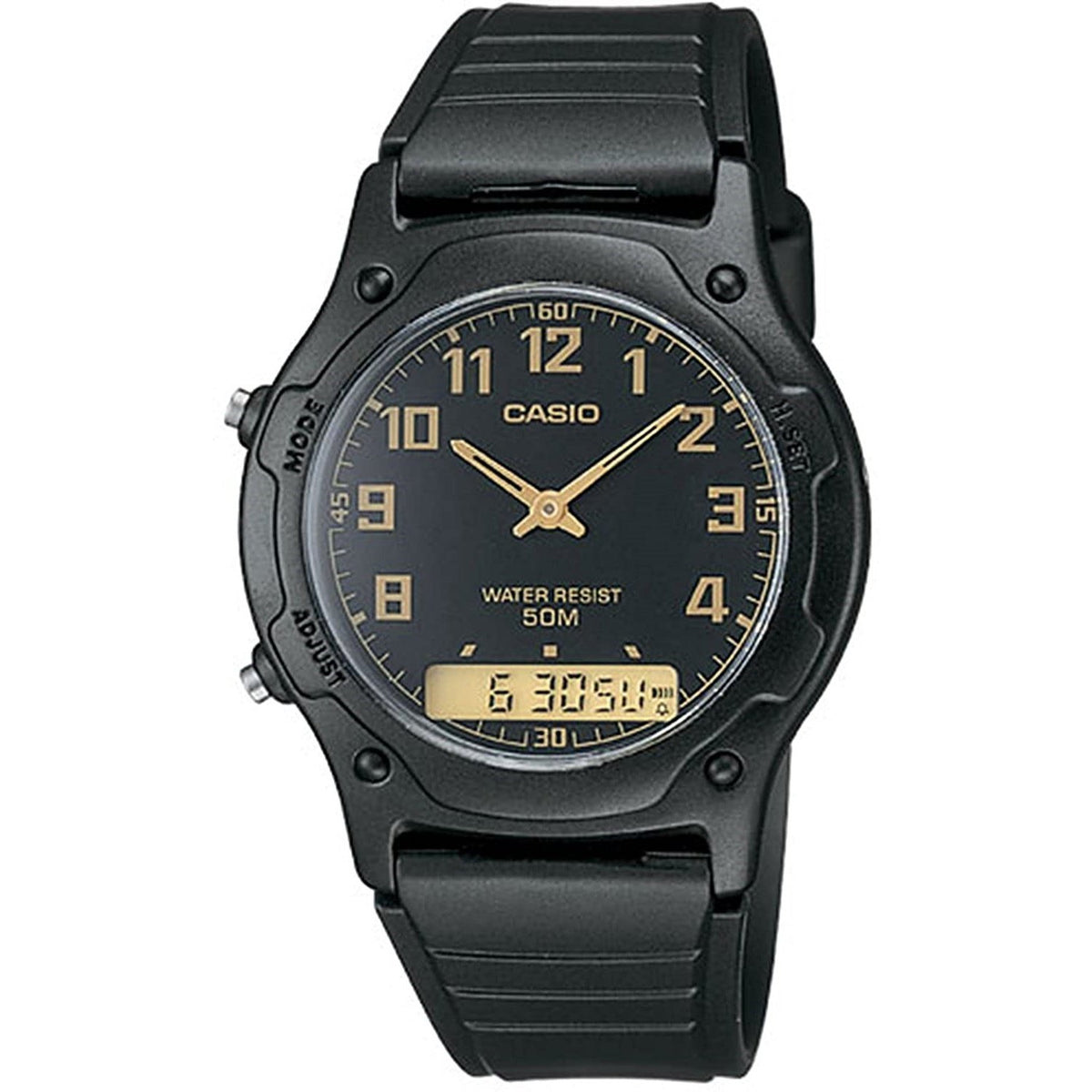 Casio Men&#39;s AW49H-1B Classic Black Resin Watch
