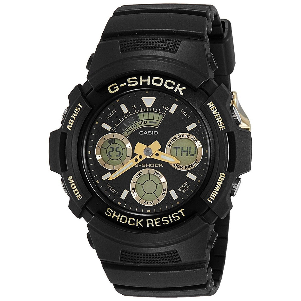 Casio Men's AW591GBX-1A9 G-Shock Black Silicone Watch