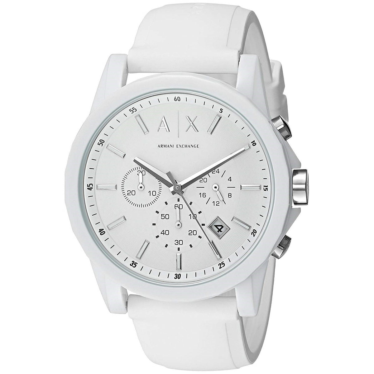 Armani Exchange Unisex AX1325 Active Chronograph White Silicone Watch