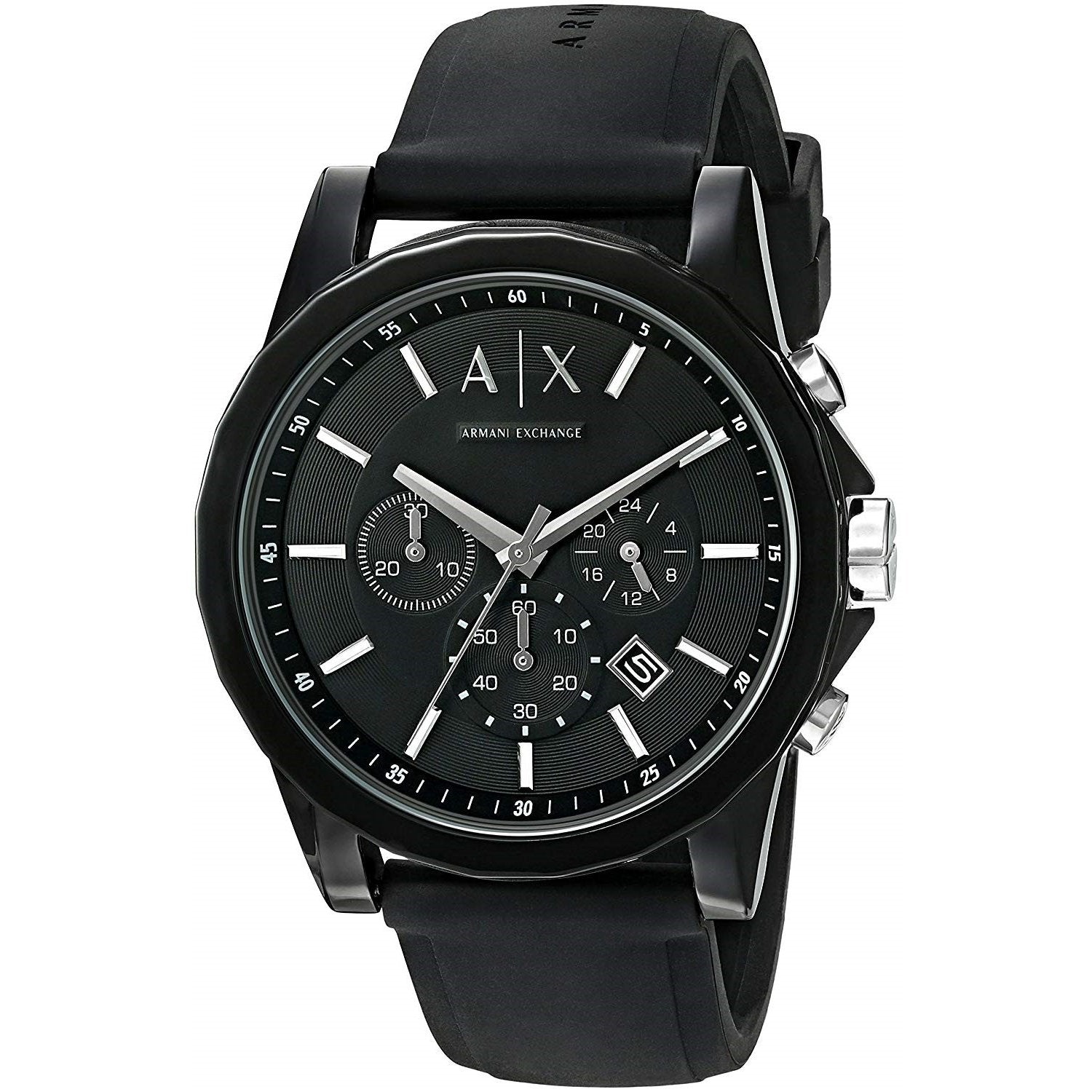Ax1826 Armani Exchange Unisex AX1326 Active Chronograph Black Silicone Watch ...