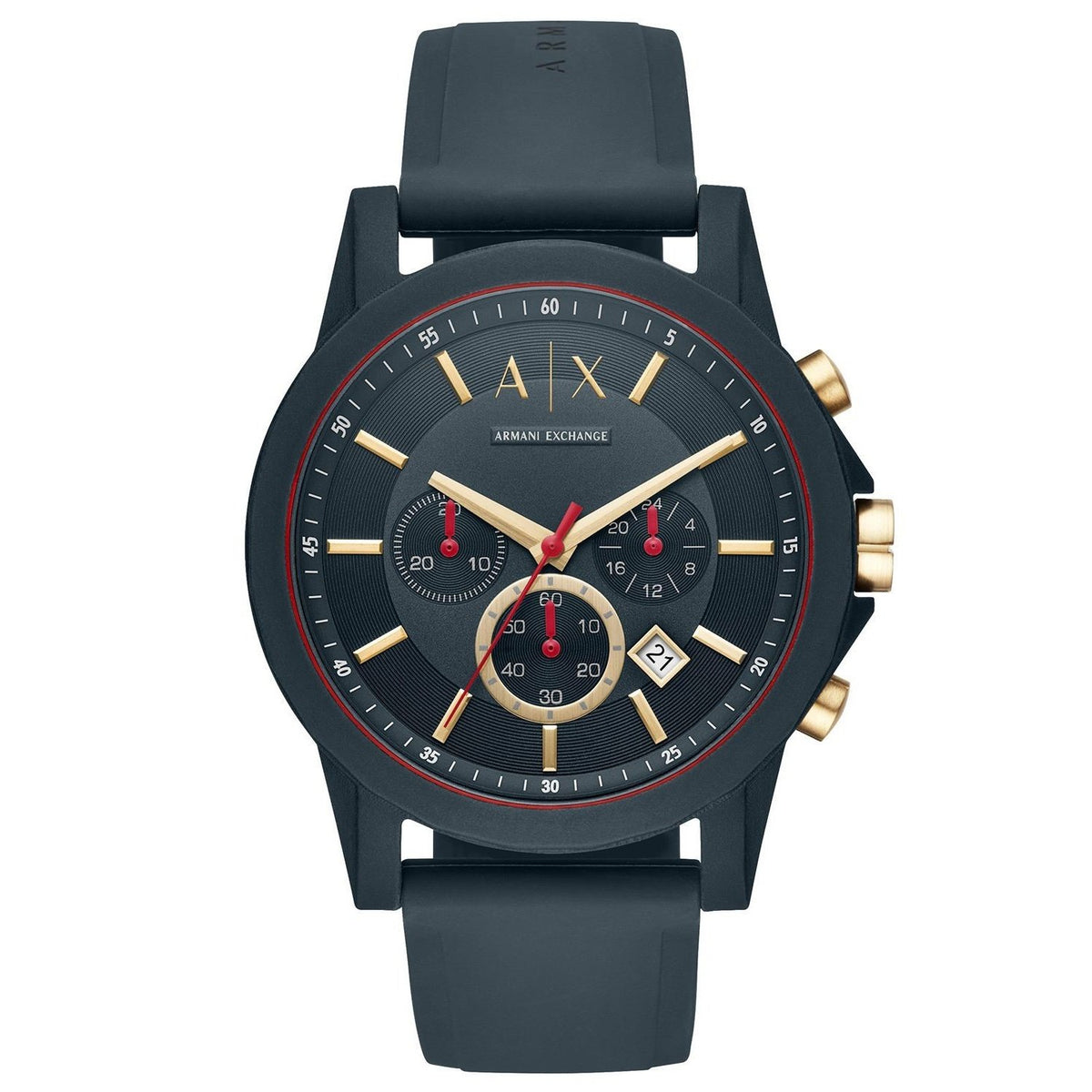 Armani Exchange Men's AX1335 Chronograph Black Silicone Watch