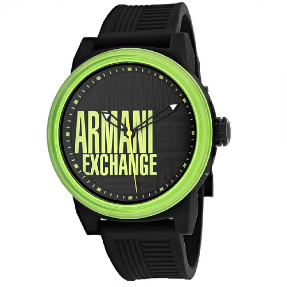 Armani Exchange Men's AX1583 Three Hand Black Silicone Watch