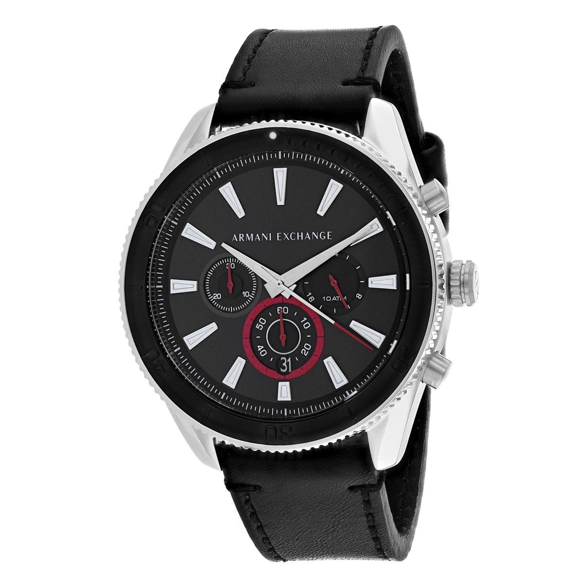 Armani Exchange Men's AX1817 Classic Chronograph Black Leather Watch