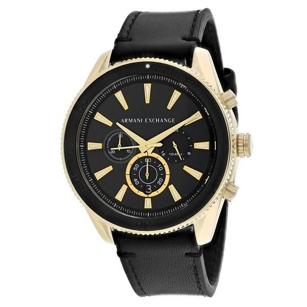 Armani Exchange Men's AX1818 Classic Chronograph Black Leather Watch