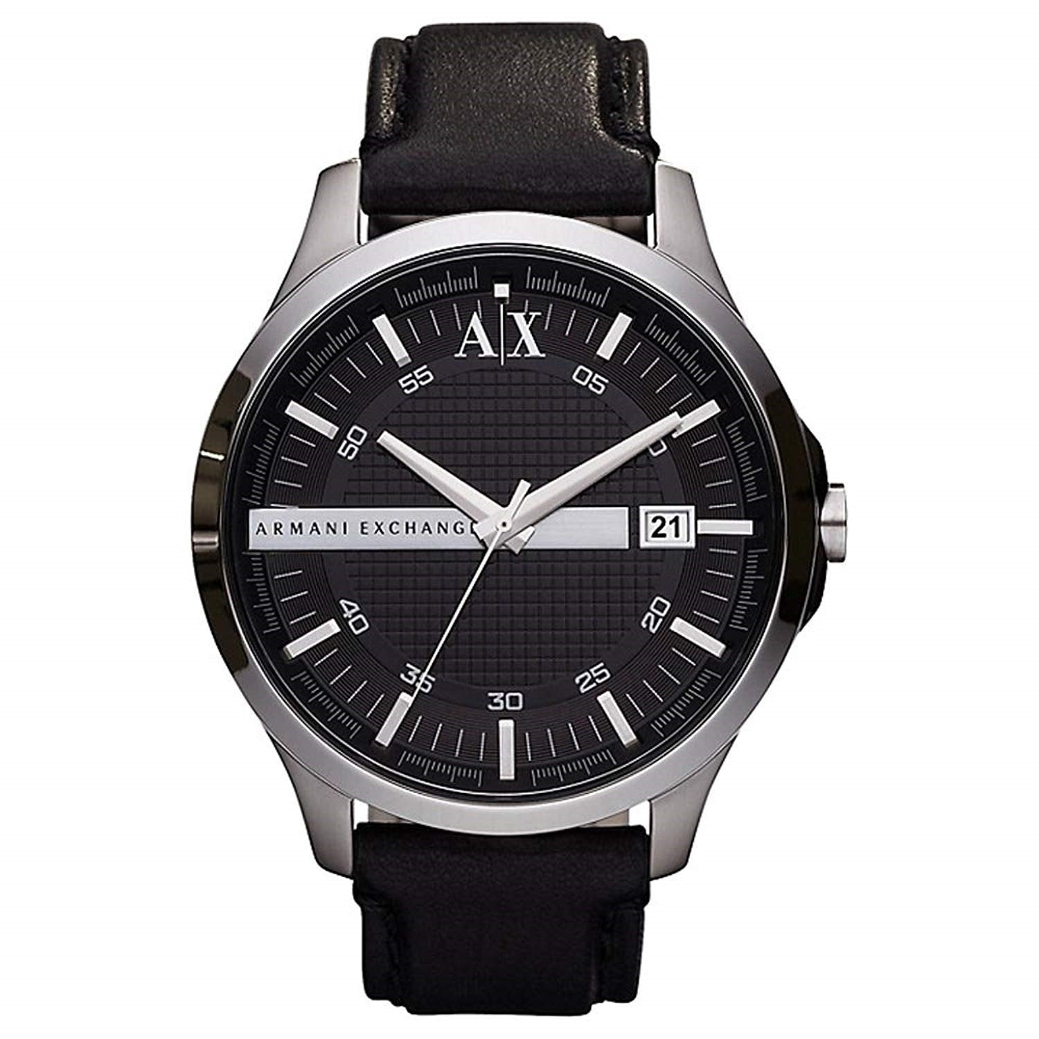 Armani Exchange Men's AX2101 Classic Black Leather Watch