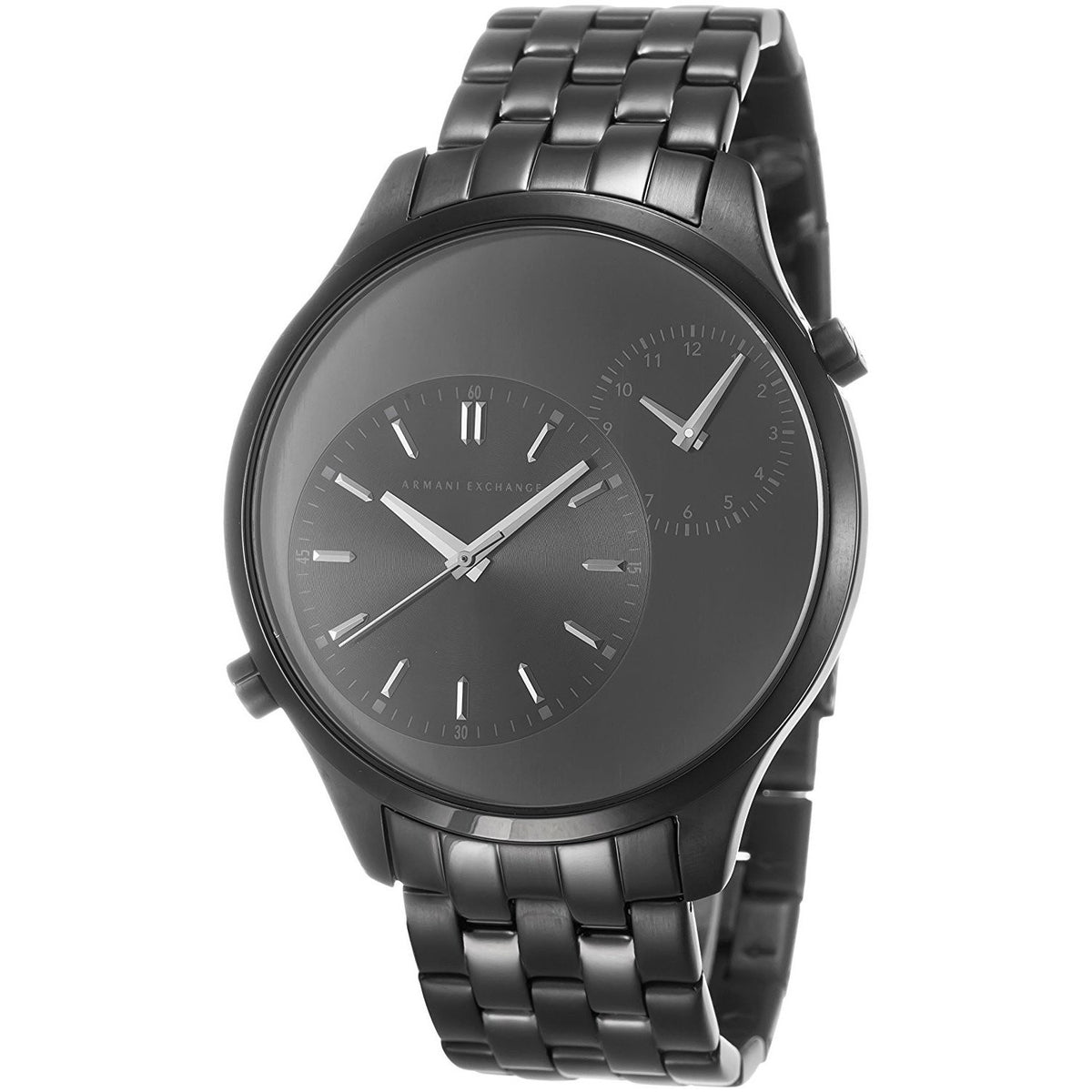 Armani Exchange Men's AX2161 Dual Time Black Stainless Steel Watch