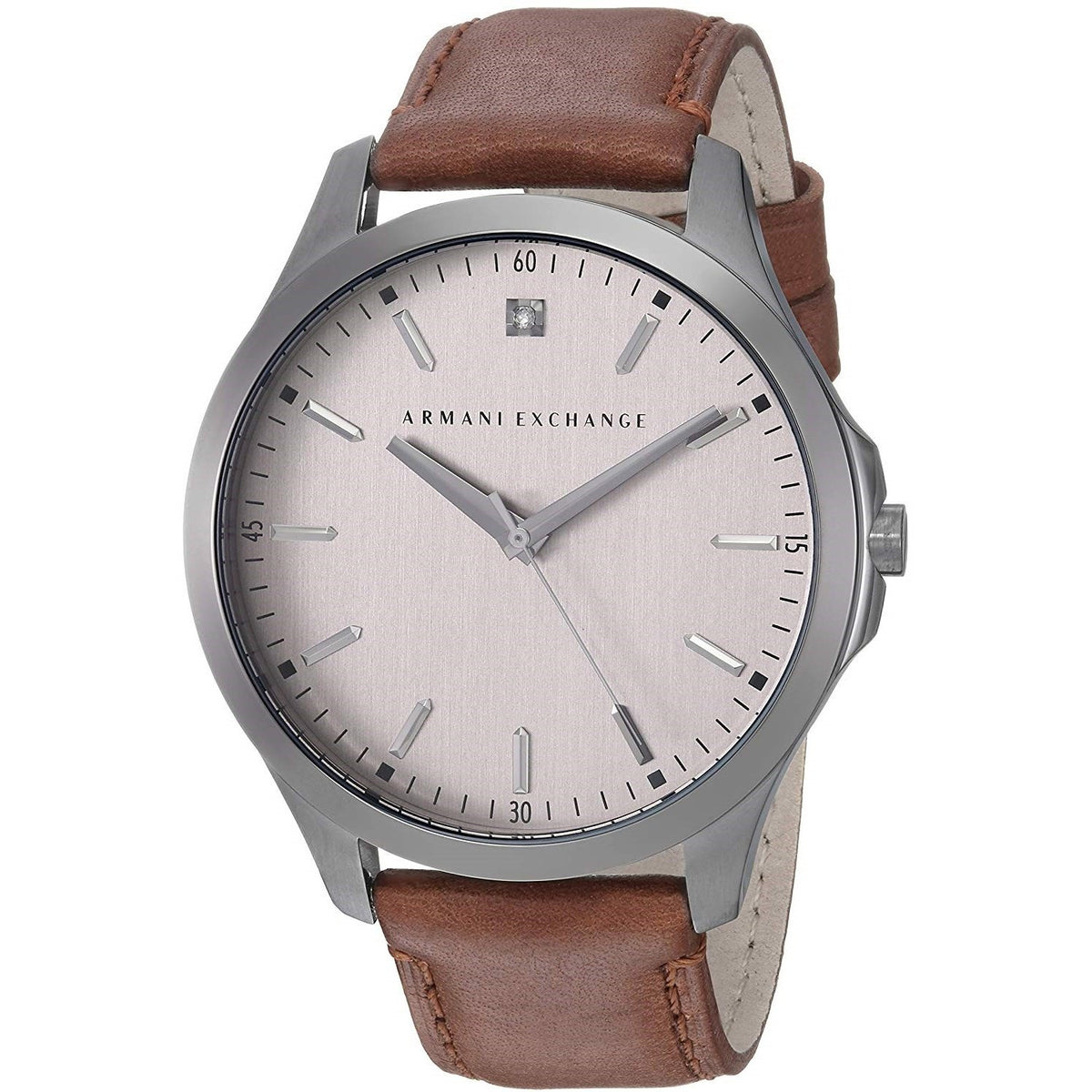 Armani Exchange Men's AX2195 Dress Diamond Brown Leather Watch