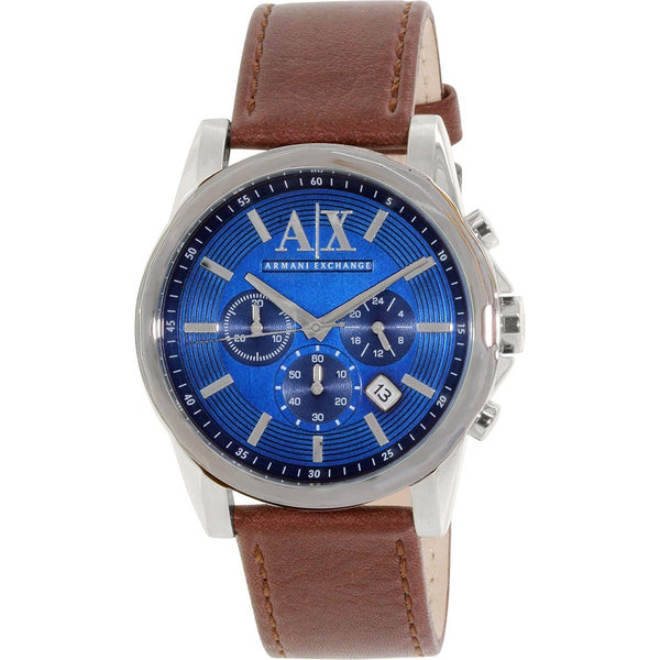 Armani Exchange Men's AX2501 Chronograph Brown Leather Watch - Bezali