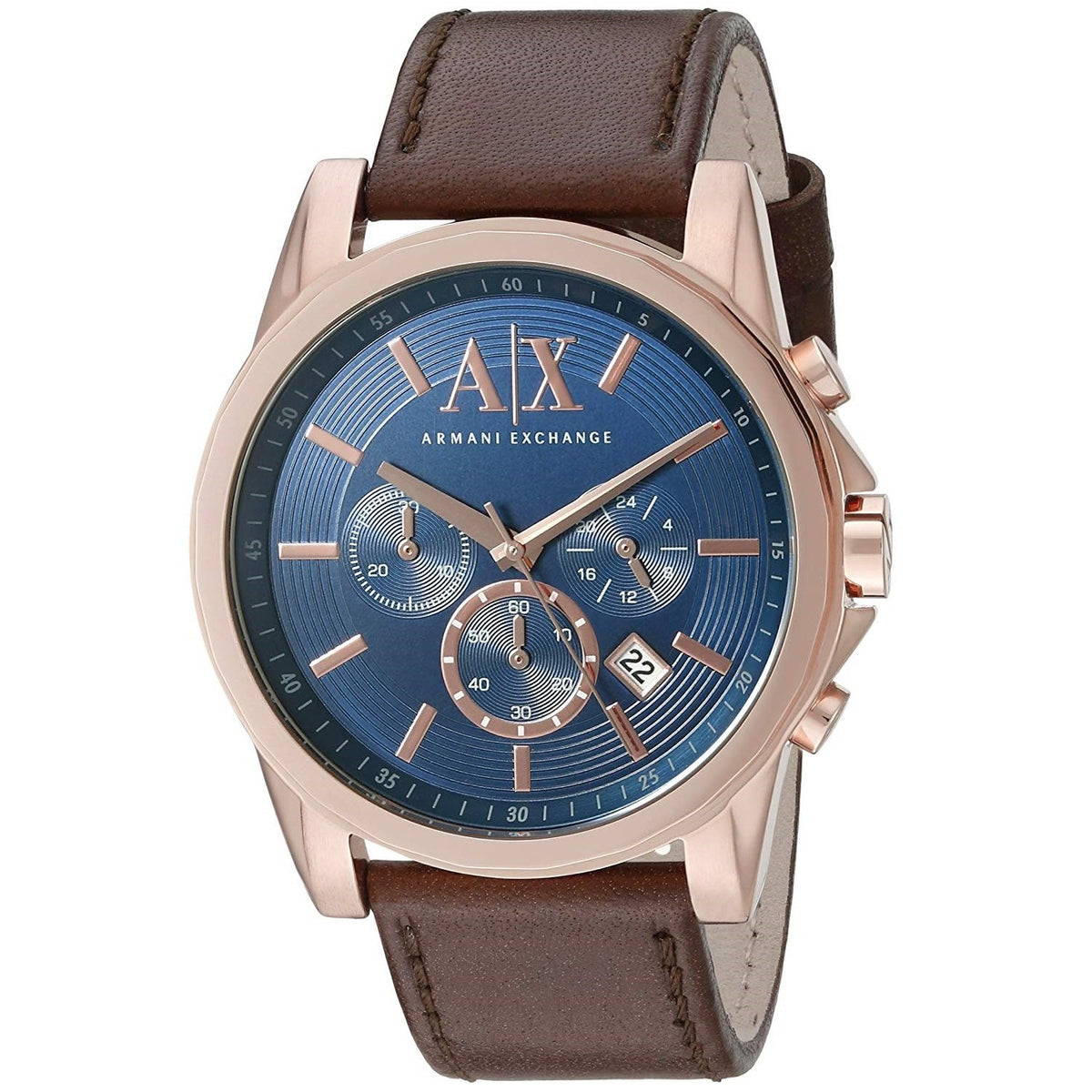Armani Exchange Men's AX2508 Outer Banks Chronograph Brown Leather Watch