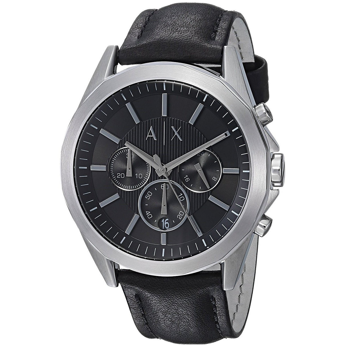Armani Exchange Men's AX2604 Dress Chronograph Black Leather Watch