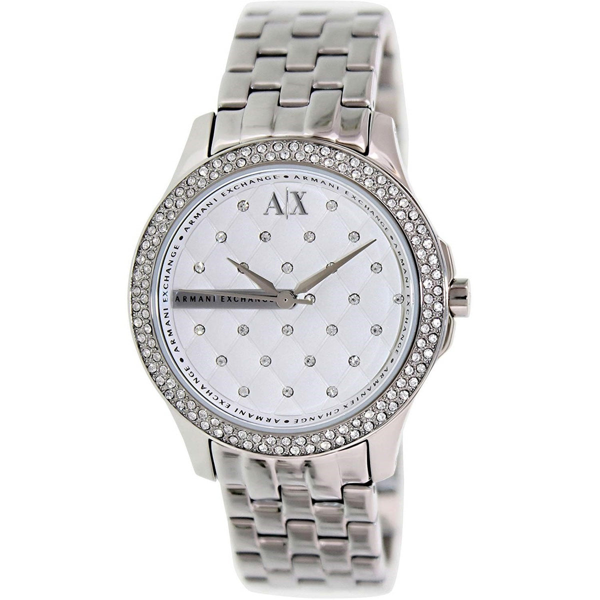 Armani Exchange Women's AX5215 Quilted Crystal Stainless Steel Watch