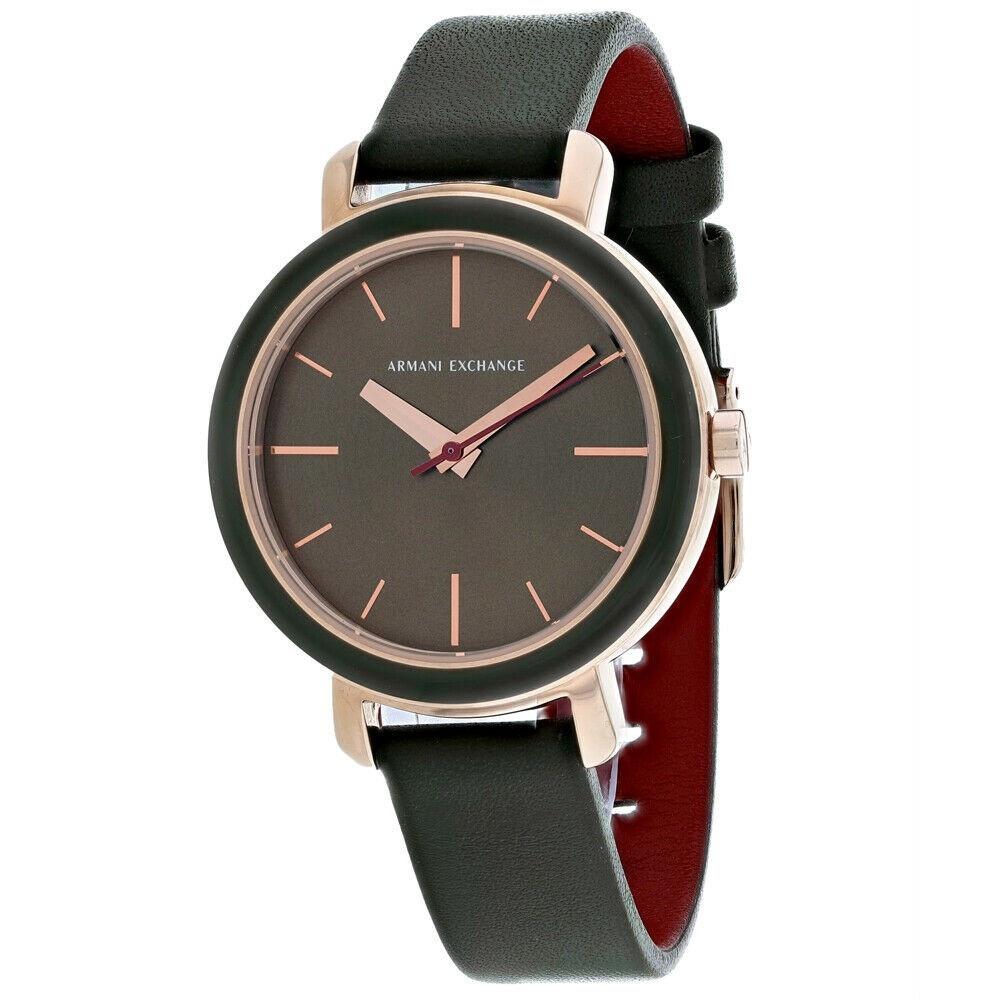 Armani Exchange Women's AX5701 Classic Green Leather Watch