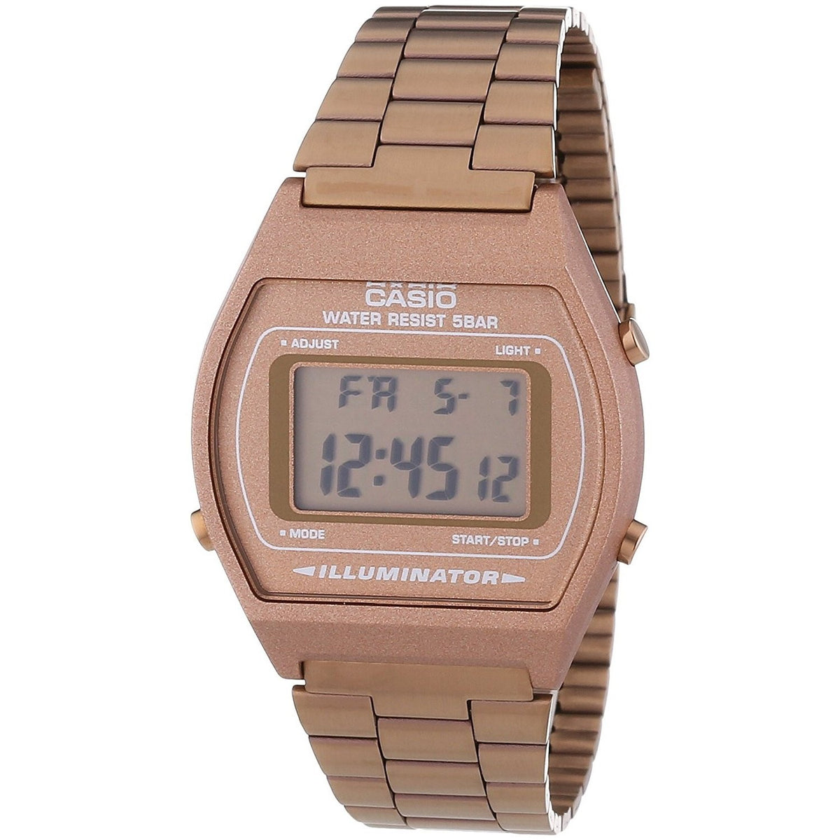 Casio Men&#39;s B640WC-5AEF Retro Digital Bronze Stainless Steel Watch