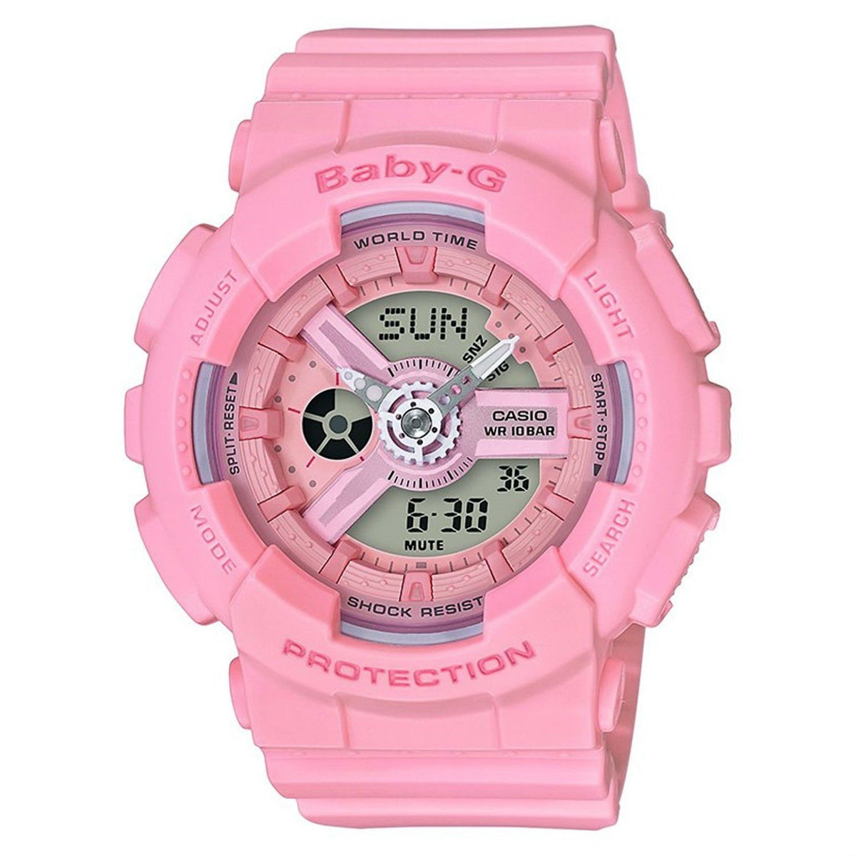 Casio Women's BA110-4A1 Baby G Chronograph Pink Silicone Watch