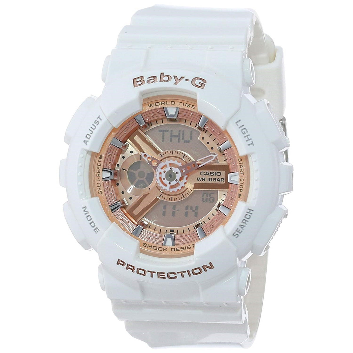 Casio Women's BA110-7A1 Baby-G Analog-Digital White Resin Watch