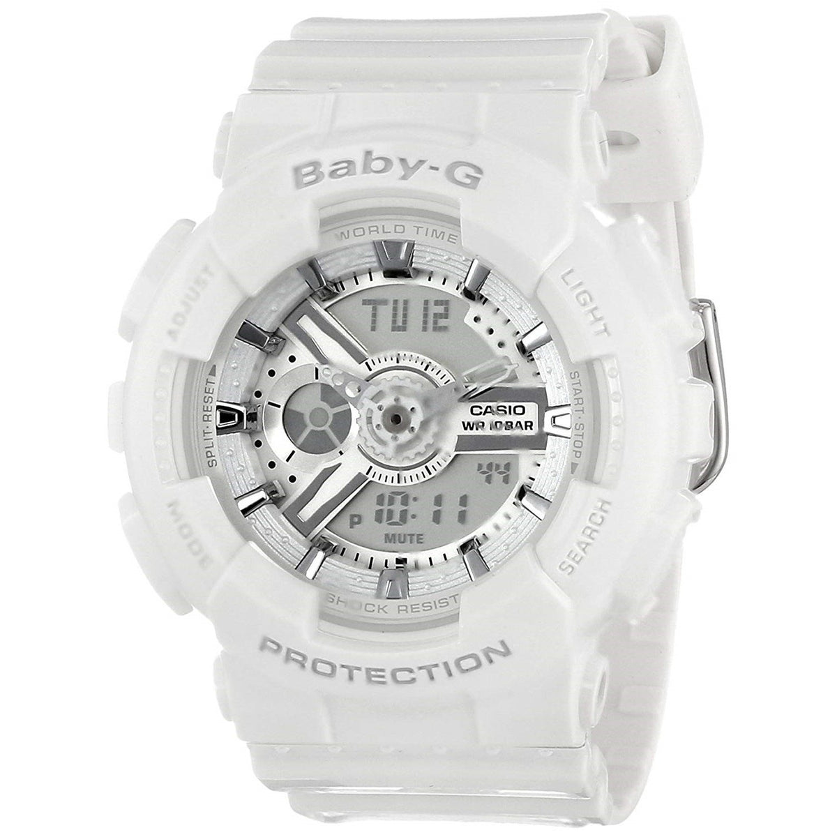 Casio Women's BA110-7A3 Baby-G Analog-Digital White Resin Watch