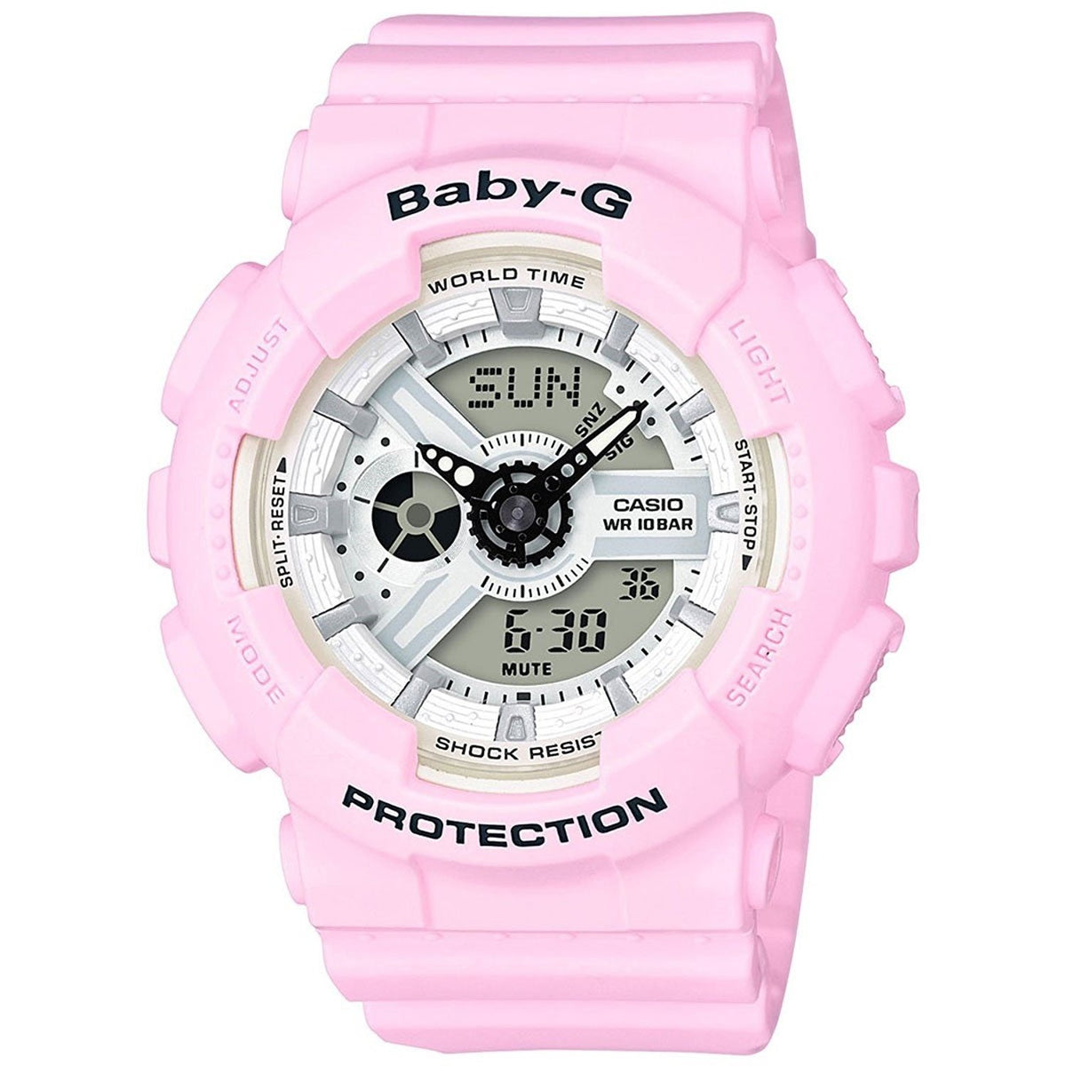 Casio Women&#39;s BA110BE-4A Baby-G Analog-Digital Pink Resin Watch