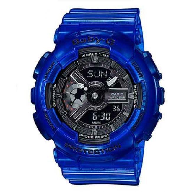 Casio Women's BA110CR-2A Baby G Blue Resin Watch