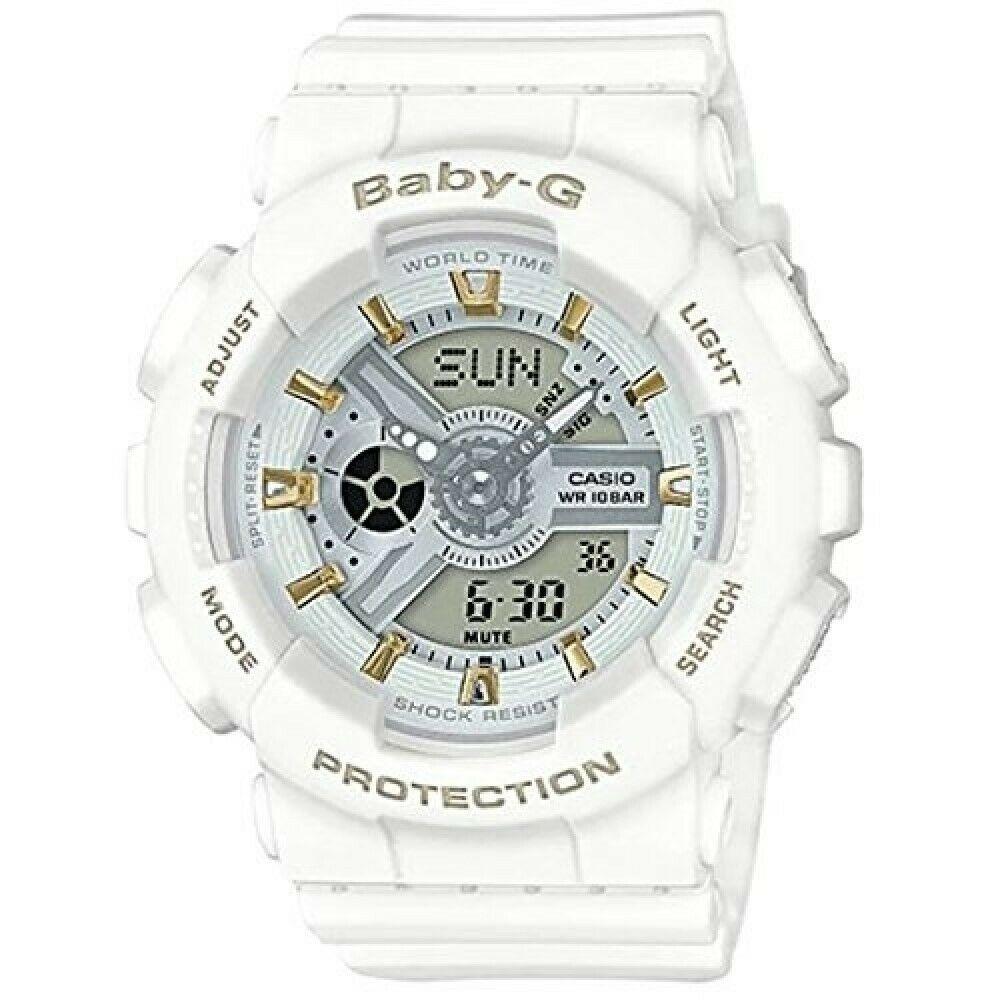 Casio Women's BA110GA-7A1 Baby-G Analog-Digital White Resin Watch