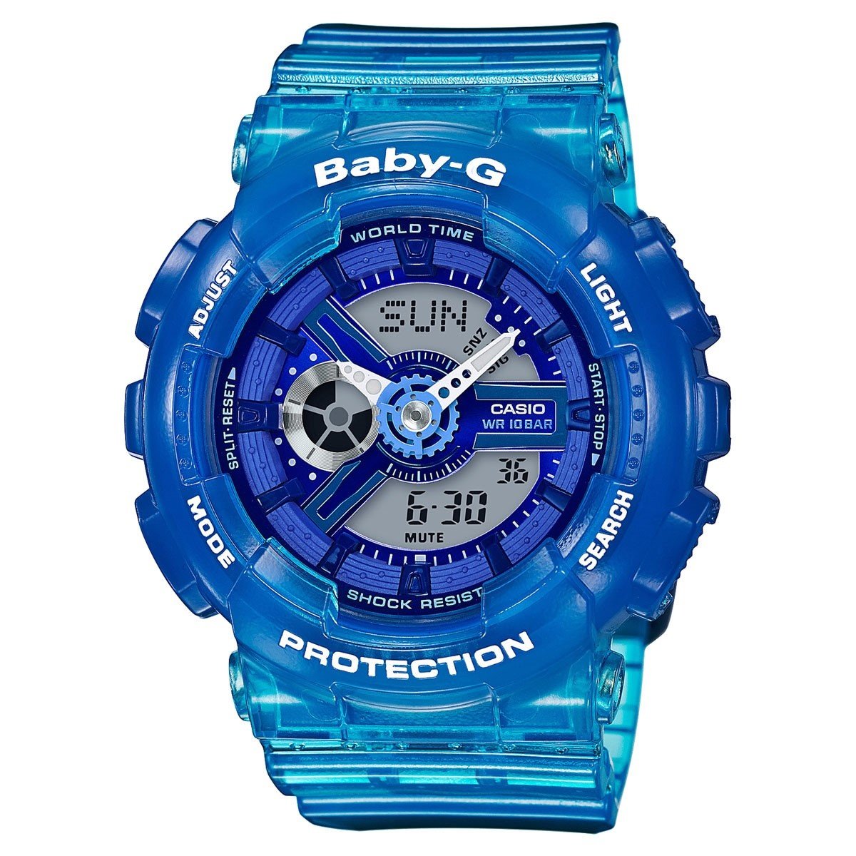 Casio Women&#39;s BA110JM-2A Baby-G Analog-Digital Blue Resin Watch
