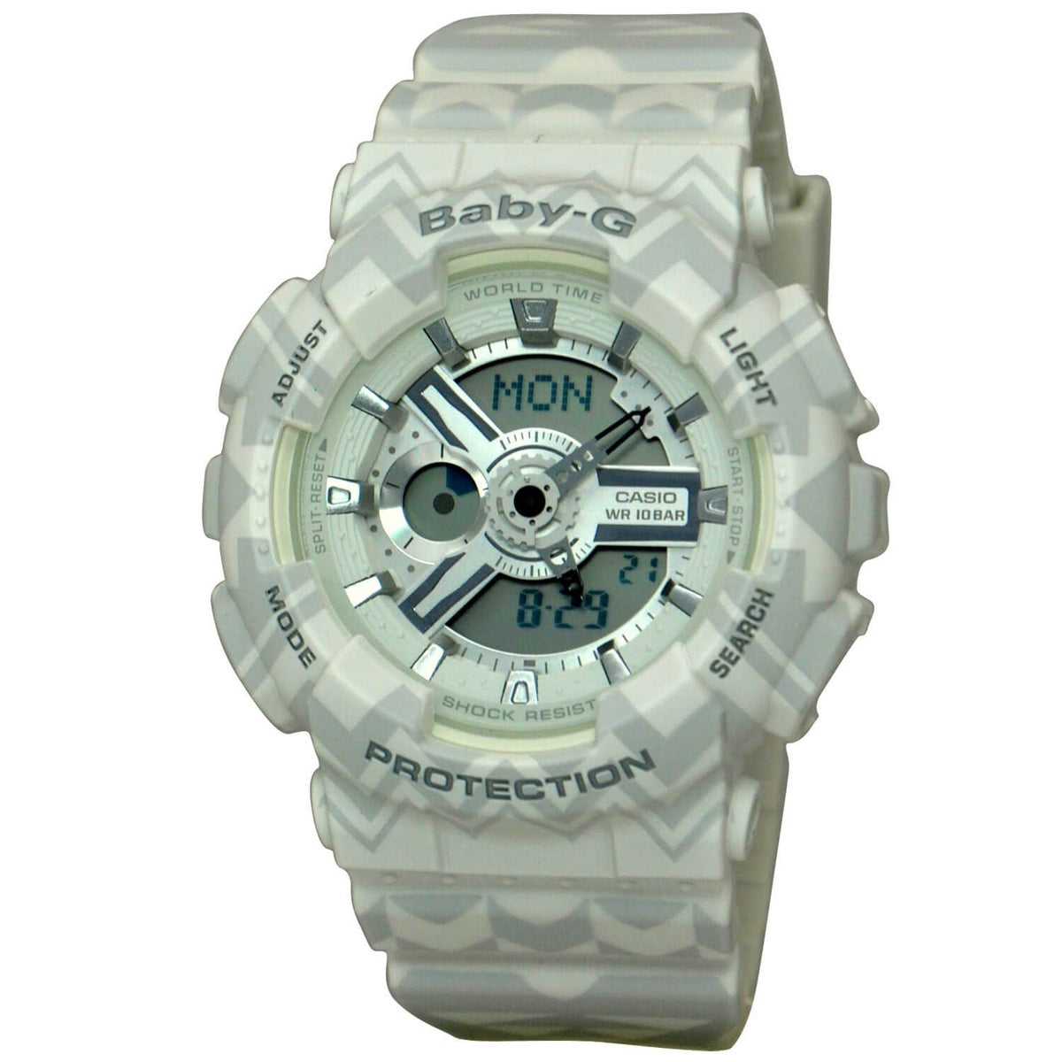 Casio Women's BA110TP-7A Baby G Chronograph White Silicone Watch
