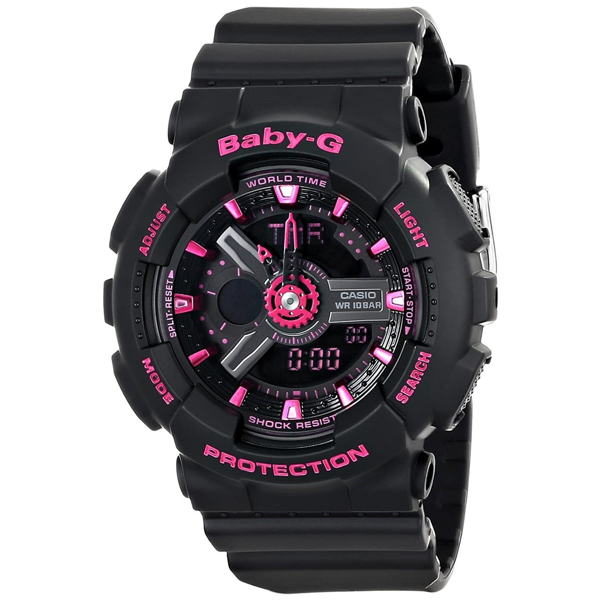 Casio Women's BA111-1A Baby-G Analog-Digital Black Resin Watch