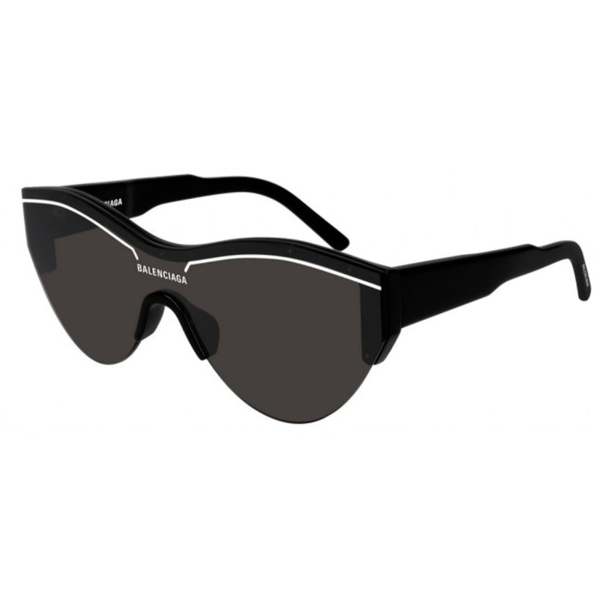 Balenciaga Unisex Sunglasses Spring Summer Black Grey Nylon Nylon Shiny BB0004S 001