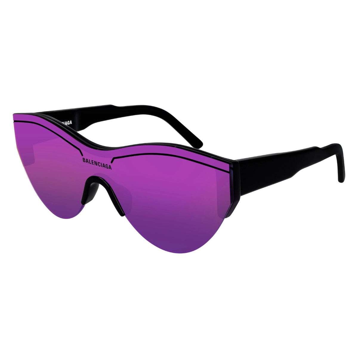 Balenciaga Unisex Sunglasses Spring Summer Black Pink Nylon Nylon Shiny BB0004S 002