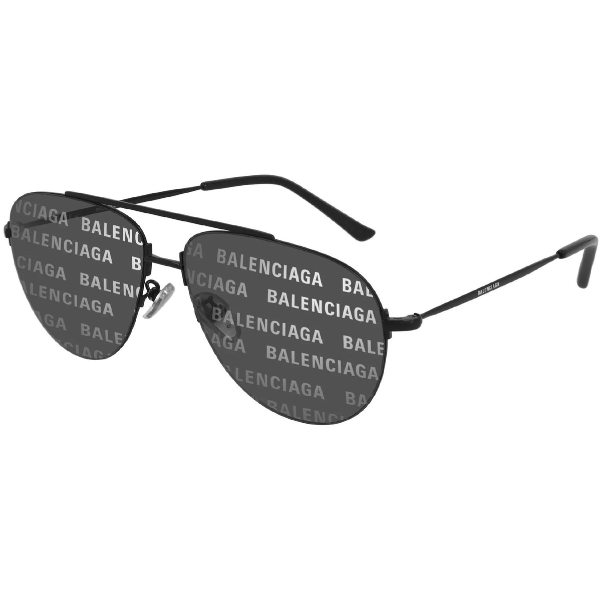 Balenciaga Unisex Sunglasses Spring Summer Black Grey Nylon Nylon Shiny BB0013S 008