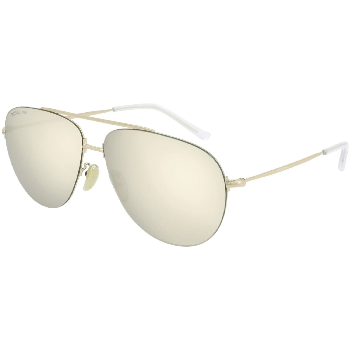 Balenciaga Unisex Sunglasses Spring Summer Gold White Nylon Nylon Light BB0013S 012