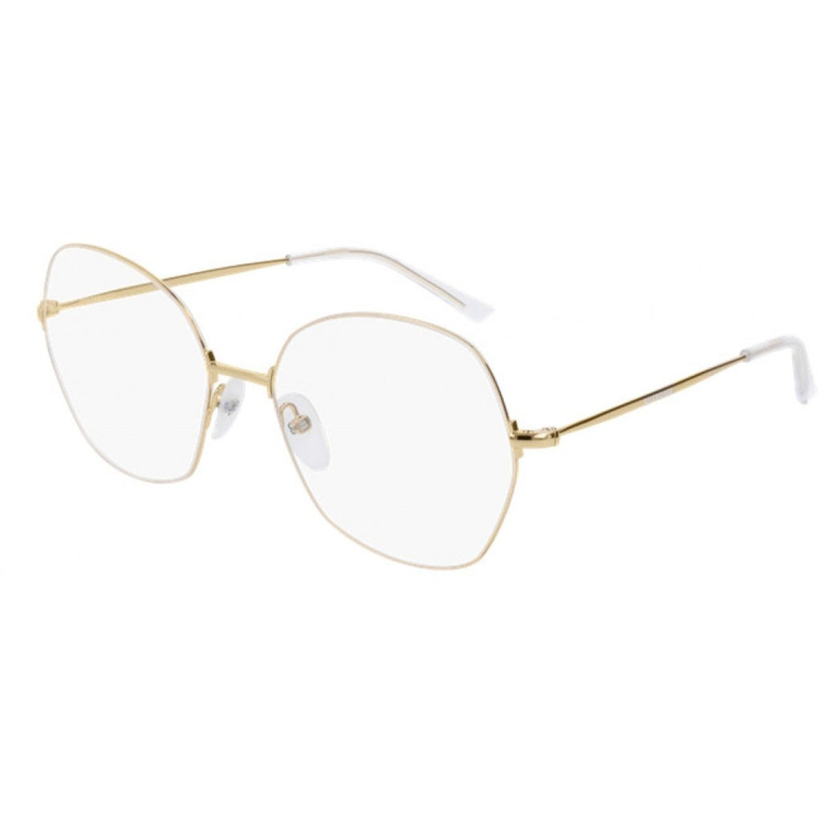 Balenciaga Unisex Sunglasses Spring Summer Gold Transparent Demo Lens Demo Lens Shiny BB0014O 003
