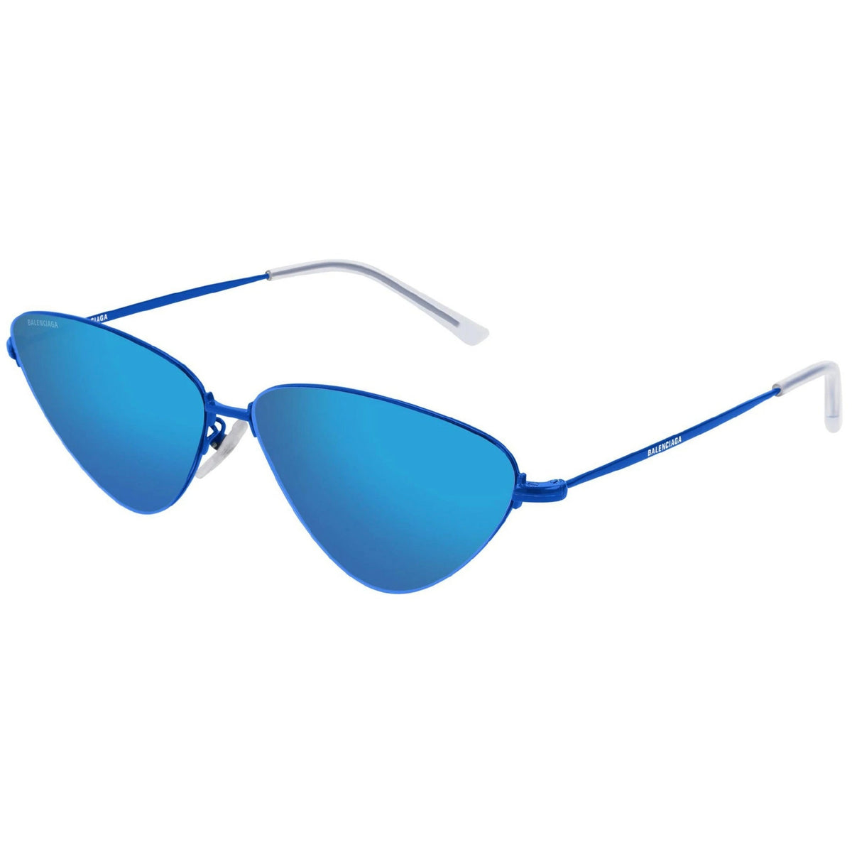 Balenciaga Unisex Sunglasses Spring Summer Blue Blue Nylon Nylon Shiny BB0015S 003