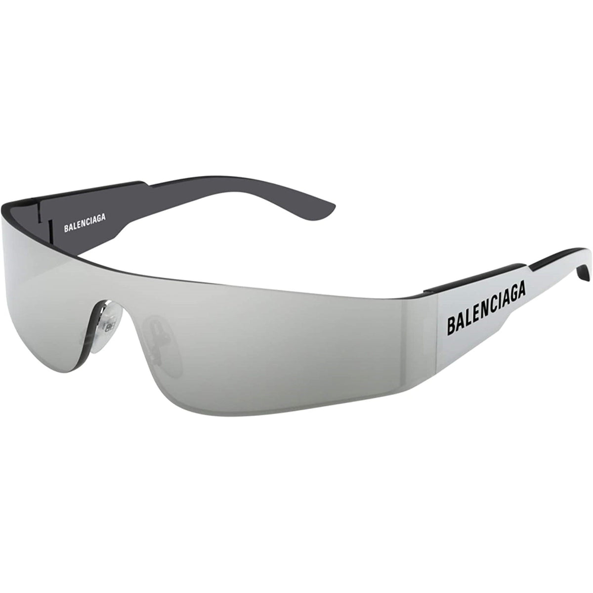 Balenciaga Unisex Sunglasses Spring Summer Silver Silver Nylon Nylon Silver BB0041S 002