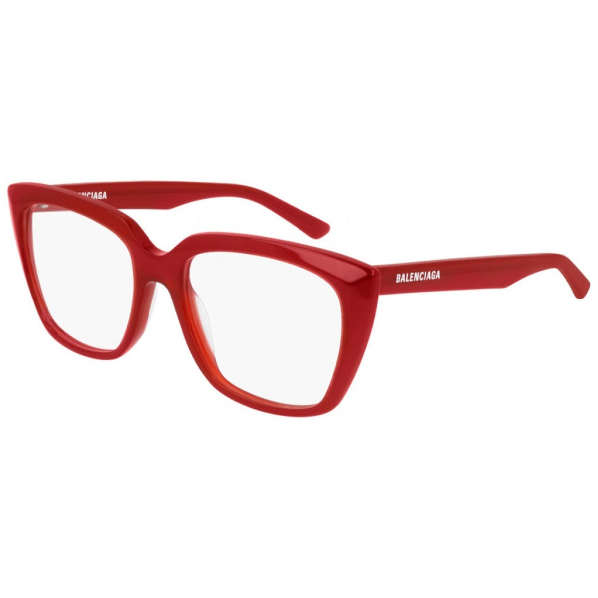 Balenciaga Women's Sunglasses Fall Winter Red Transparent Demo Lens Demo Lens Shiny BB0062O 004