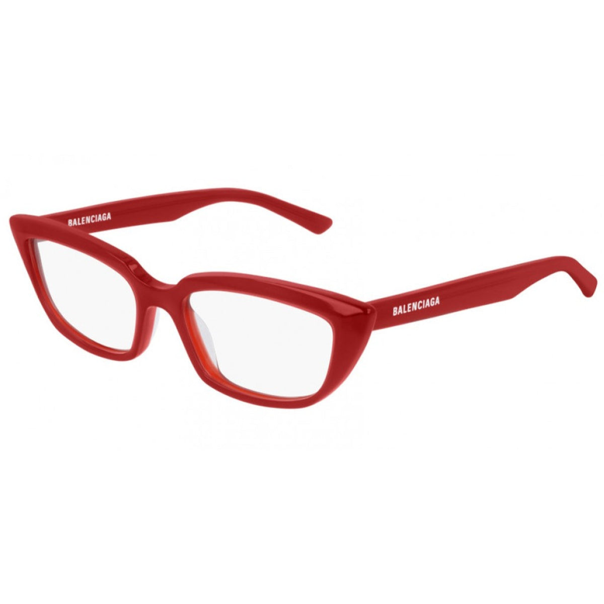 Balenciaga Women's Sunglasses Fall Winter Red Transparent Demo Lens Demo Lens Shiny BB0063O 004