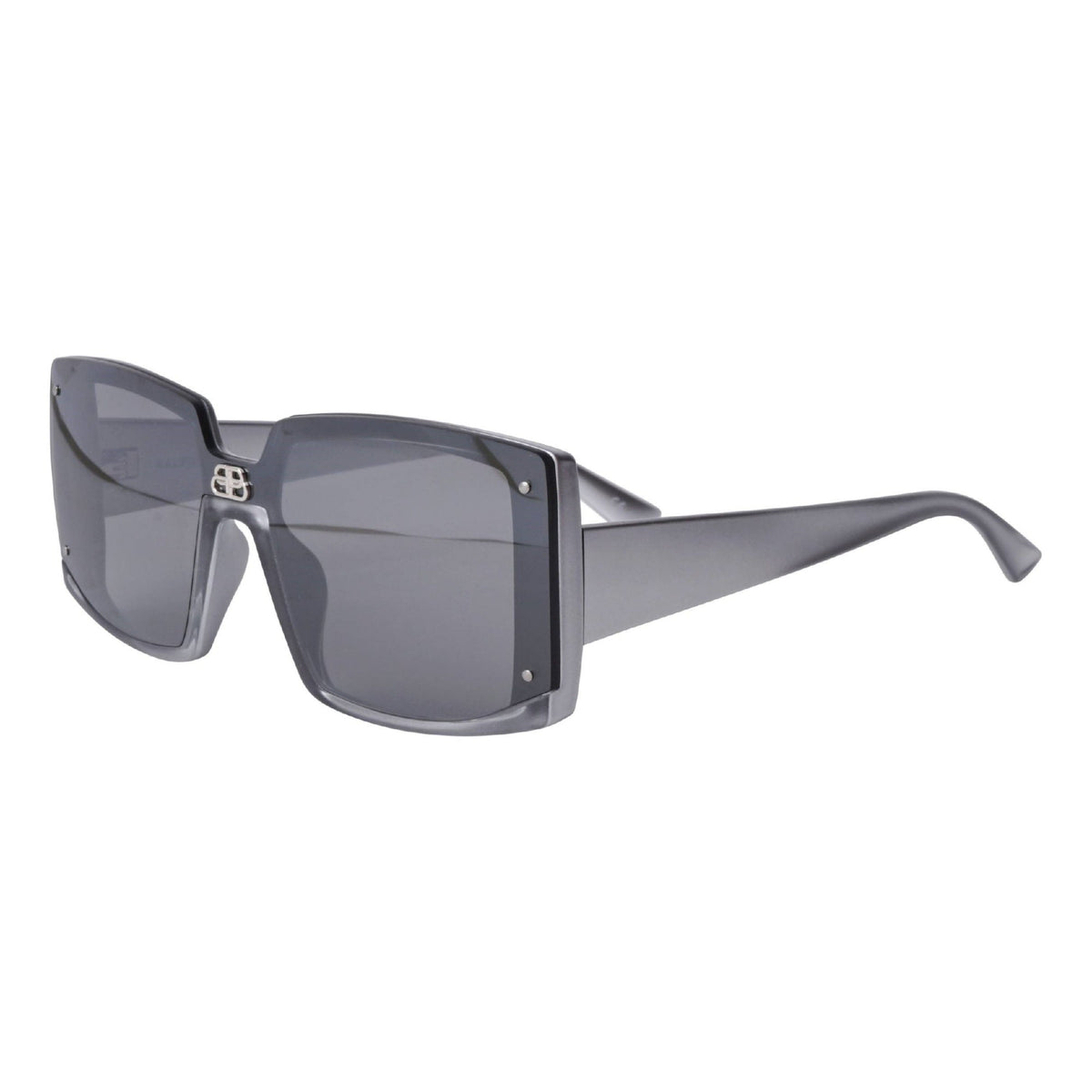 Balenciaga Women's Sunglasses Spring Summer Ruthenium Silver Nylon Nylon Mirrored BB0081S 002