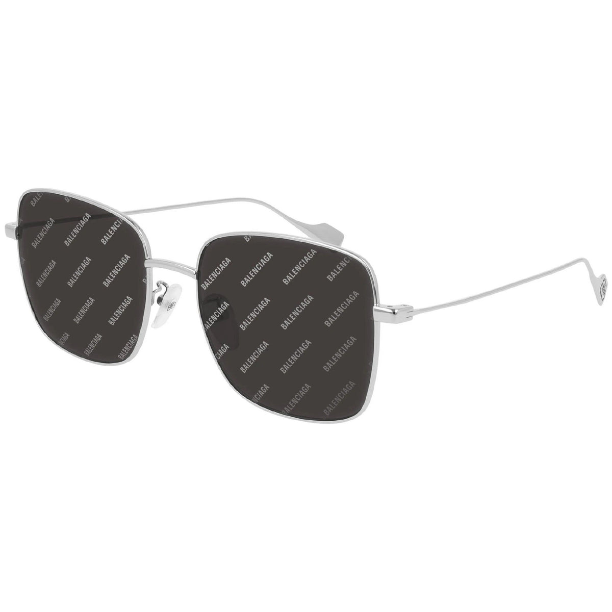 Balenciaga Unisex Sunglasses Spring Summer Silver Grey Nylon Nylon Shiny BB0087SK 005