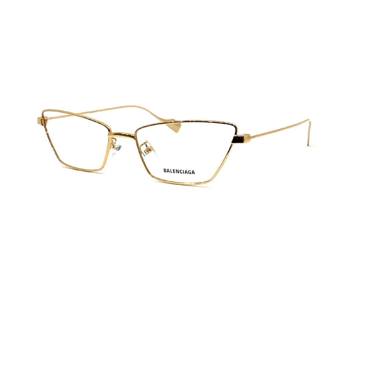 Balenciaga Women's Sunglasses Spring Summer Gold Transparent Demo Lens Demo Lens Shiny BB0091O 003