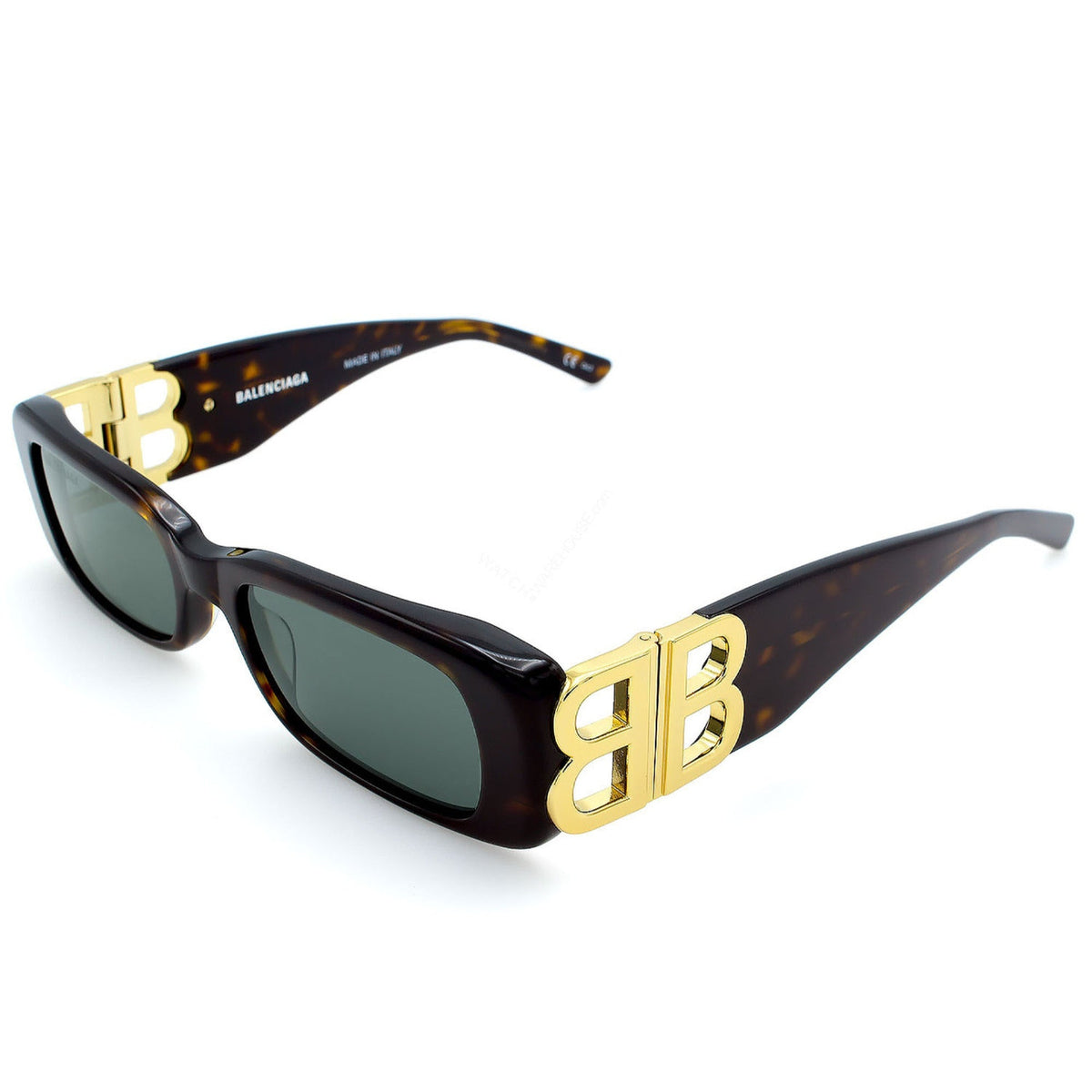 Balenciaga Women's Sunglasses Spring Summer Havana Green  Nylon Nylon Dark BB0096S 002