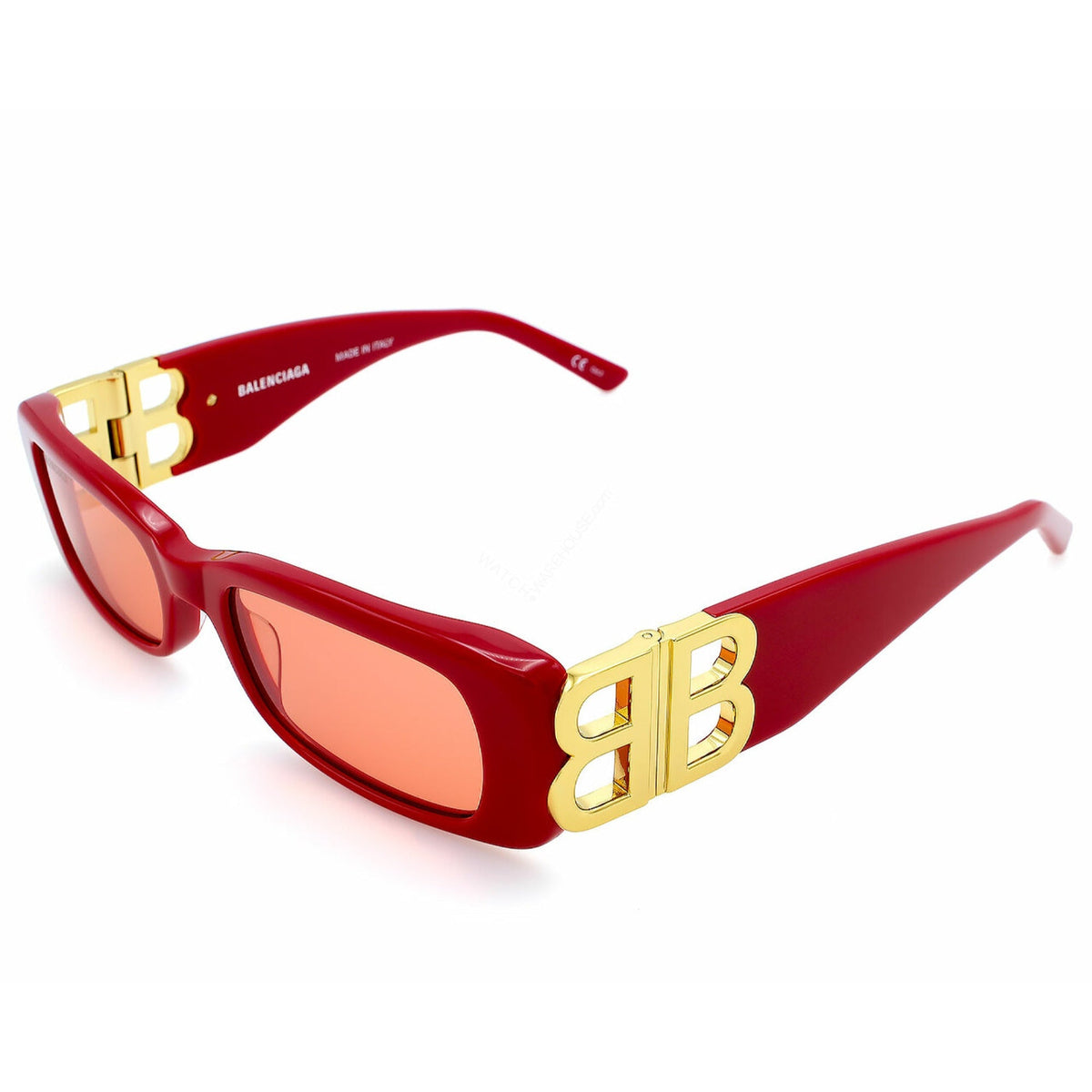 Balenciaga Women's Sunglasses Spring Summer Red Red Nylon Nylon Shiny BB0096S 003