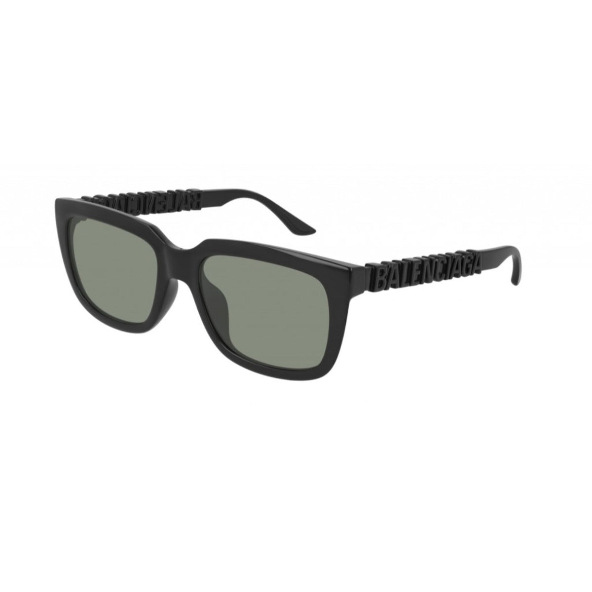 Balenciaga Unisex Sunglasses Fall Winter Black Green Nylon Nylon Shiny BB0108S 001