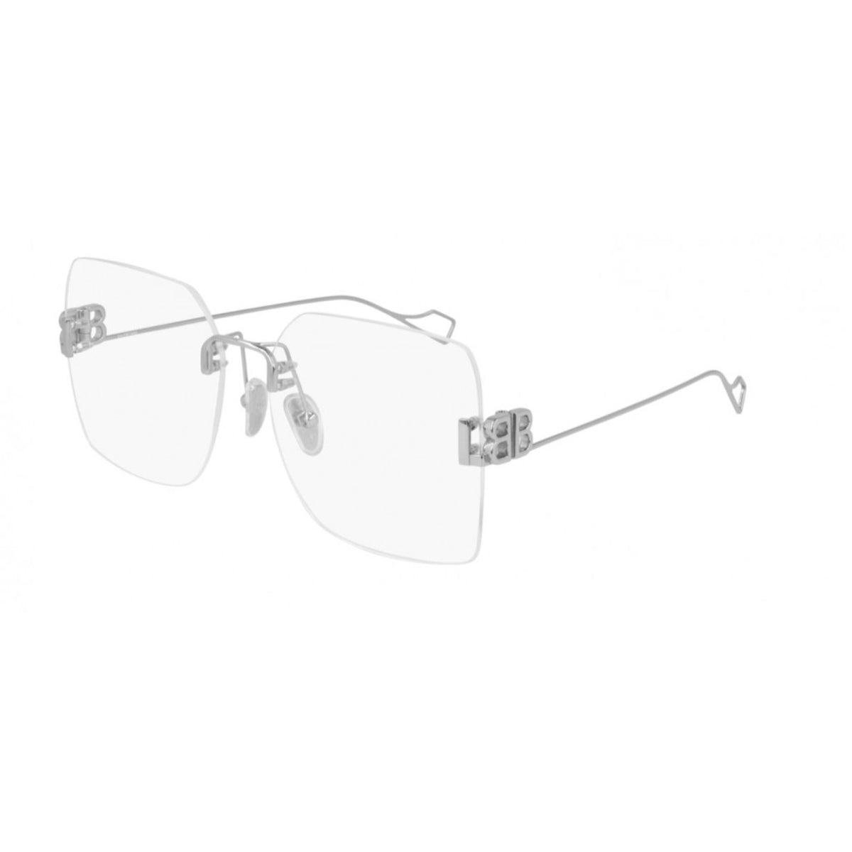 Balenciaga Women's Sunglasses Fall Winter Silver Transparent Demo Lens Demo Lens Shiny BB0113O 002