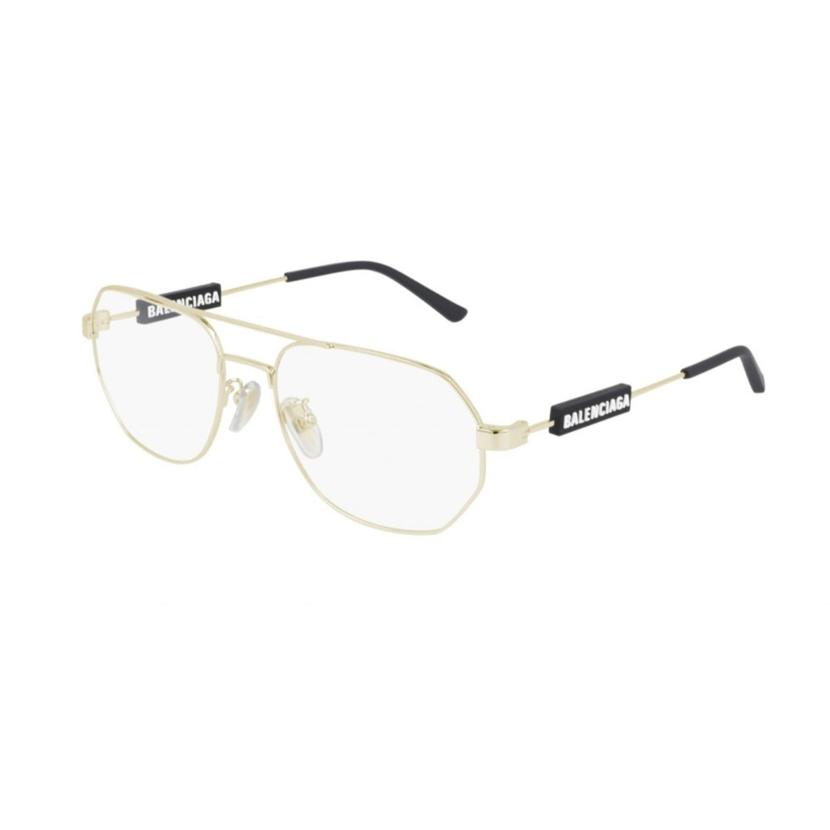 Balenciaga Unisex Sunglasses Fall Winter Gold Transparent Demo Lens Demo Lens Light BB0117O 003