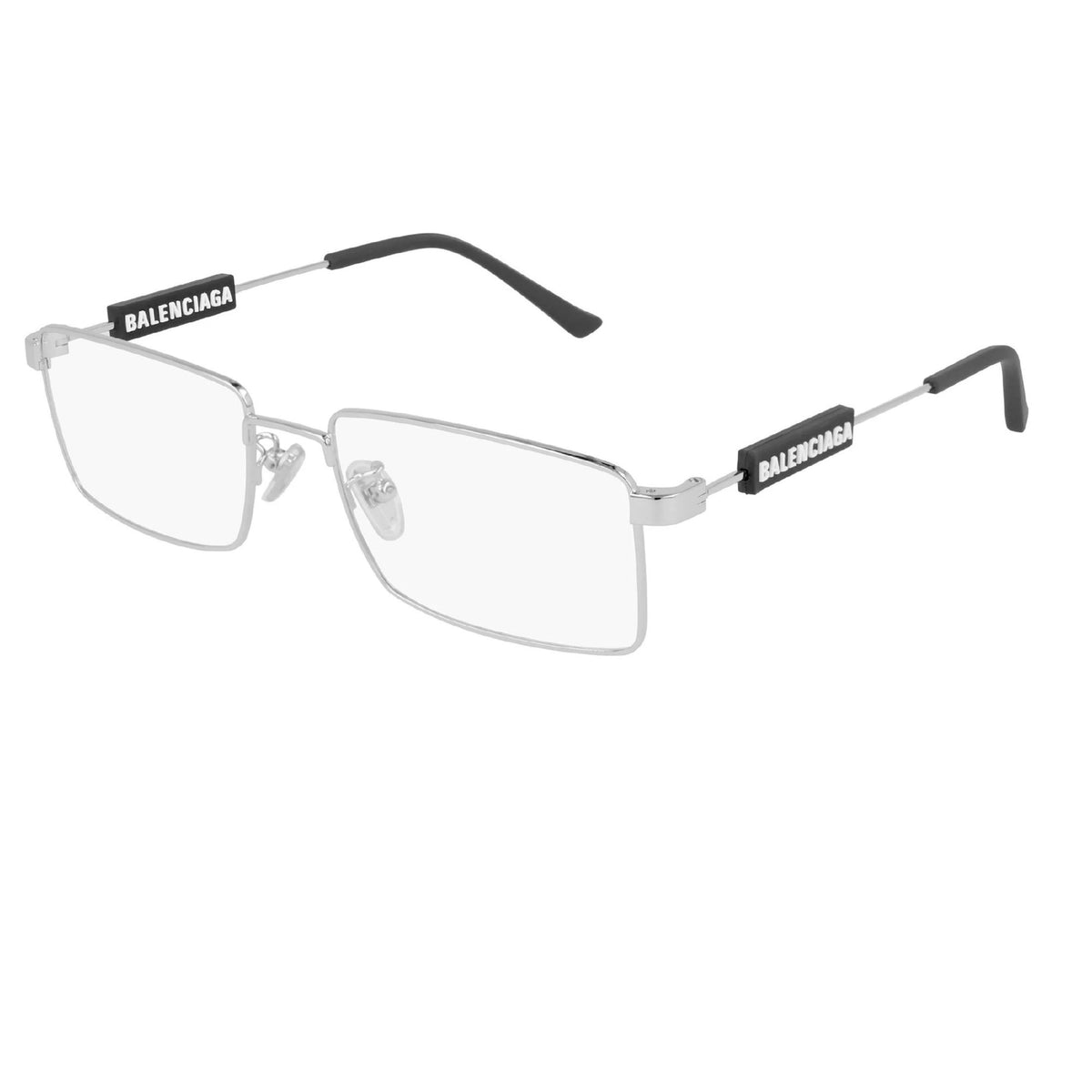 Balenciaga Men&#39;s Sunglasses Fall Winter Silver Transparent Demo Lens Demo Lens Shiny BB0118O 002