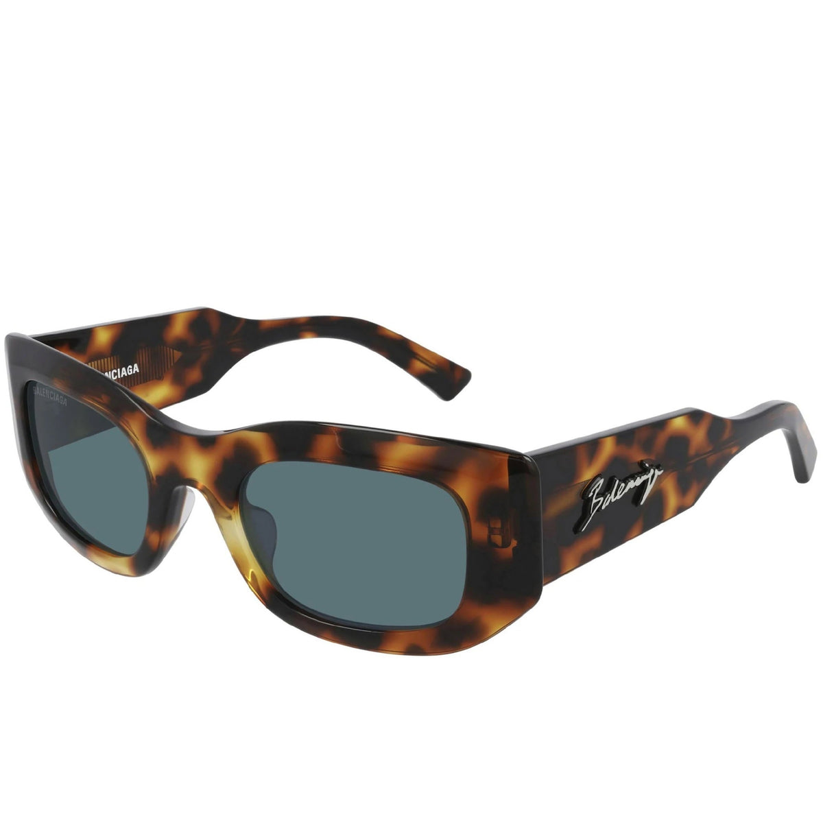 Balenciaga Unisex Sunglasses Fall Winter Havana Blue Nylon Nylon Shiny BB0121S 002