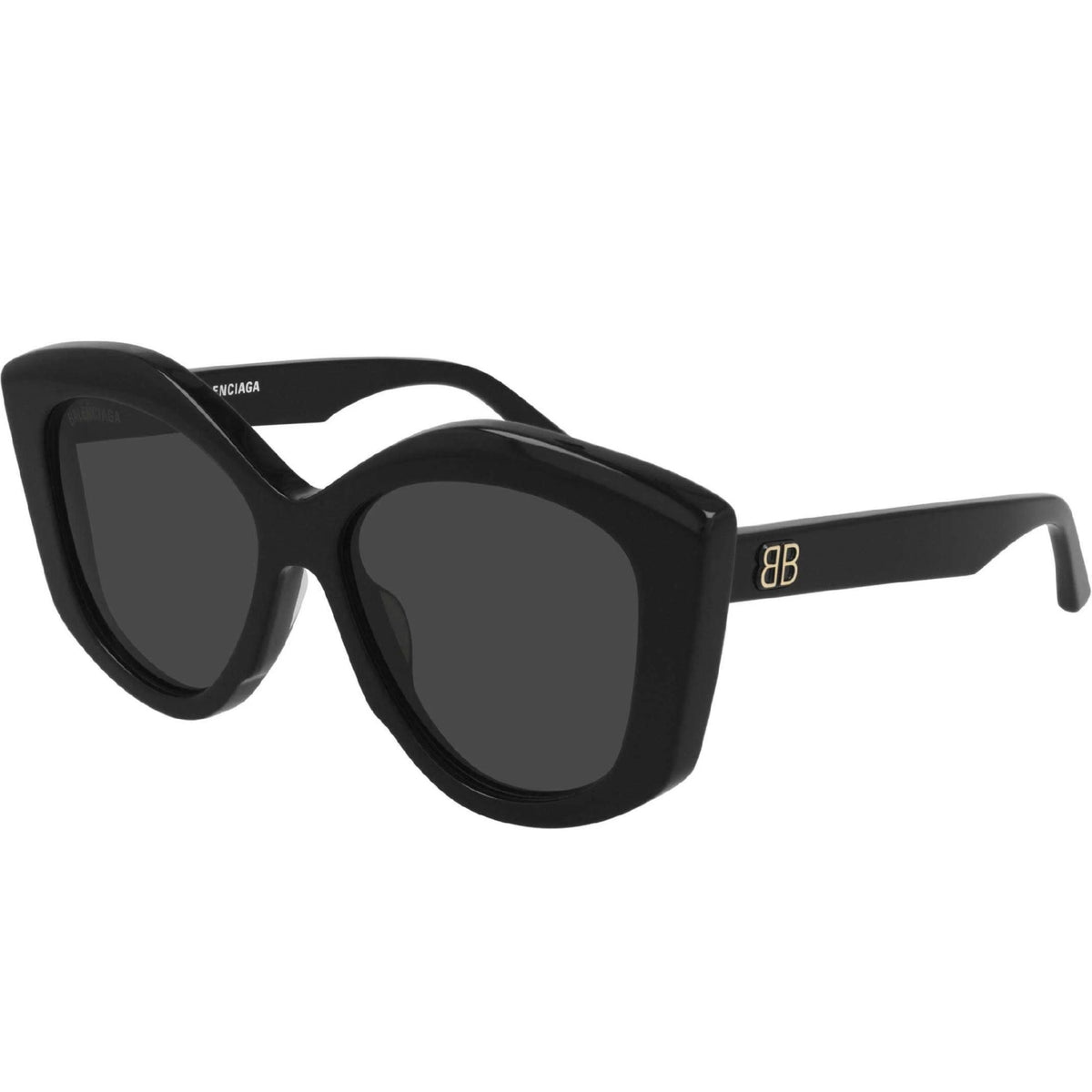 Balenciaga Women's Sunglasses Spring Summer Black Grey CR 39 CR 39 Shiny BB0126S 001